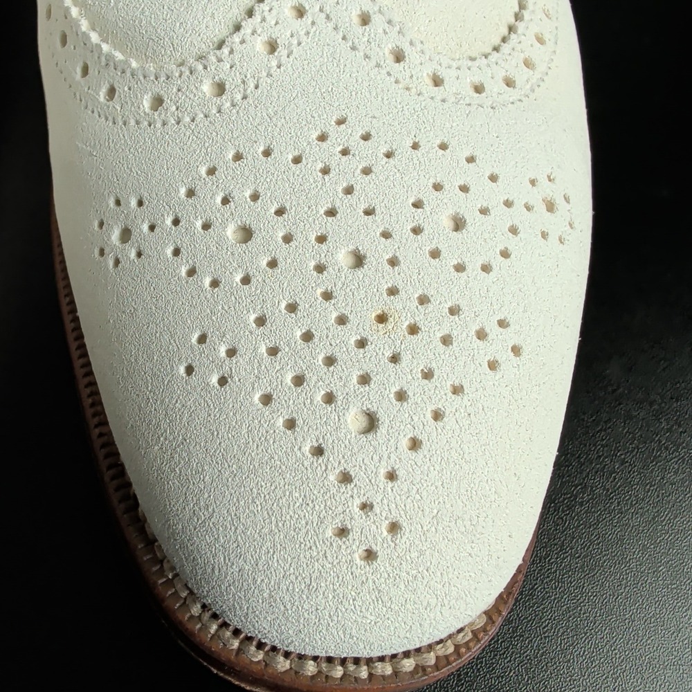 Brooks Brothers Peal & Co Mens White Buck Wingtip Oxford Shoes 11.5 D England - Picture 5 of 14